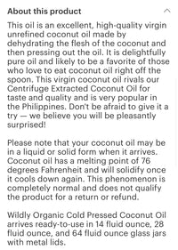 Coconut Oil (organic) 28.oz