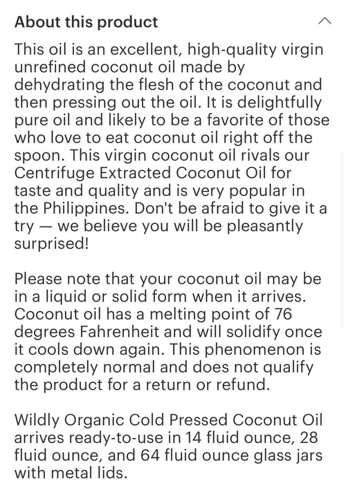 Coconut Oil (organic) 28.oz