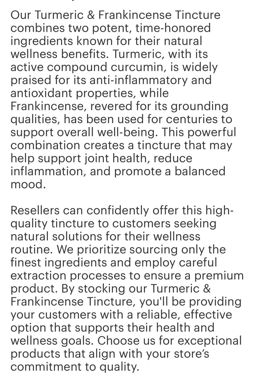 Turmeric & Frankincense Tincture 1oz
