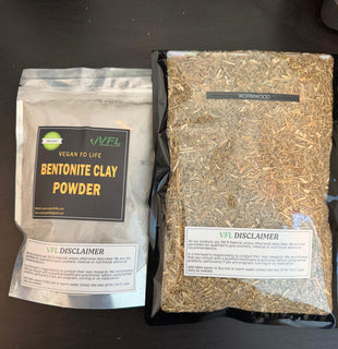 Parasite & Binder Bundle (A) Wormwood Herb with Bentonite  Clay Powder