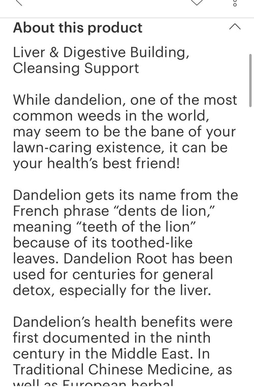 Dandelion Root Drops 1 oz