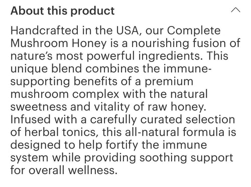 Mushroom Herbal Honey 16oz