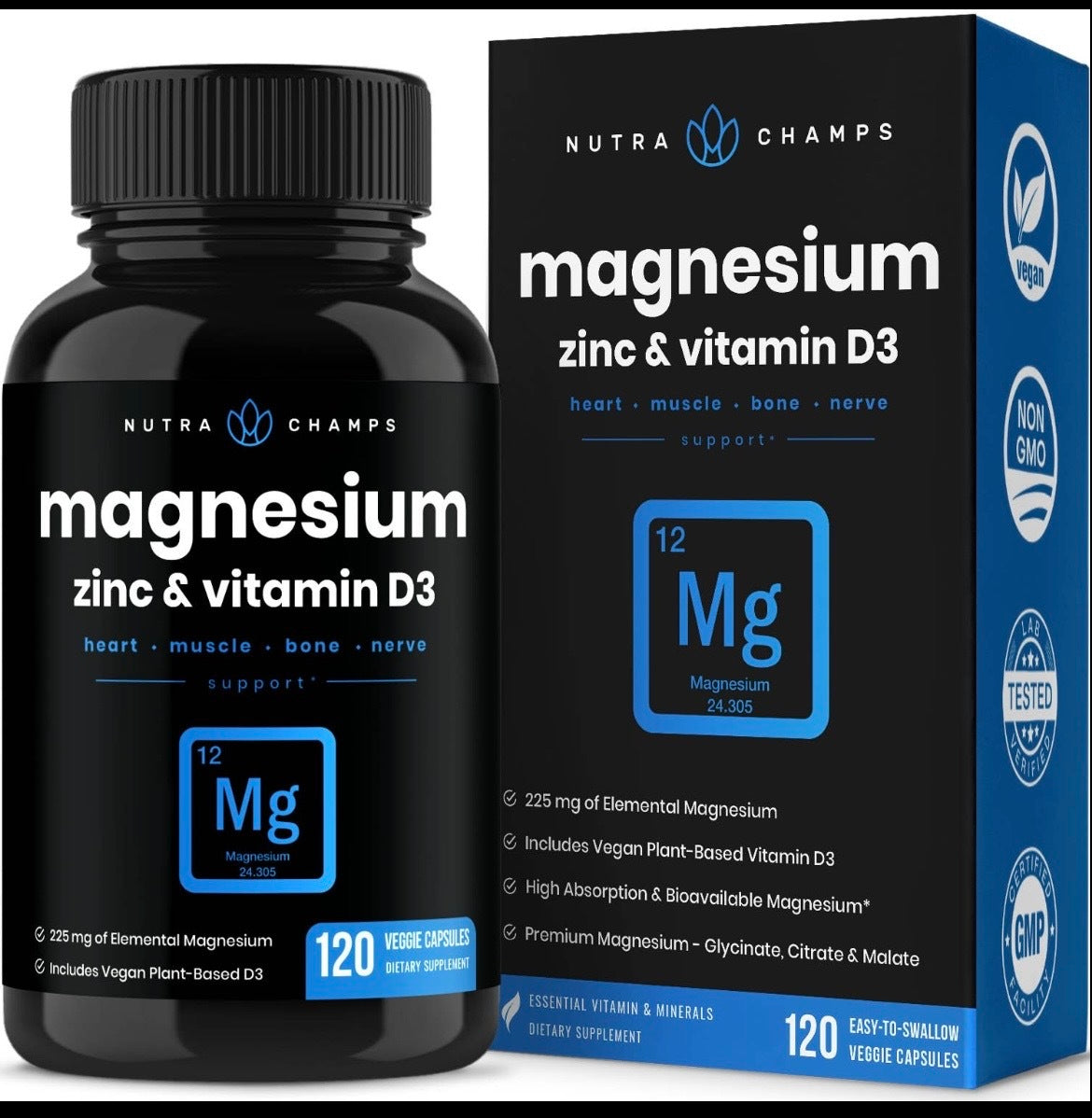 Magnesium Zin (vegan ) magnesium, zinc , vitamin D3